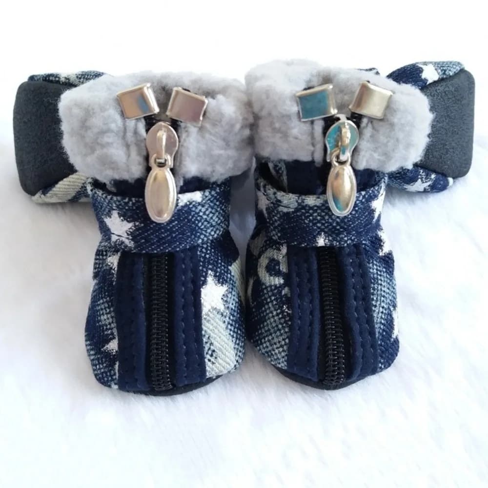 Set di 4 Stivali Invernali per Cani, Antiscivolo, Resistenti all'Usura, Caldi e Confortevoli per Escursioni