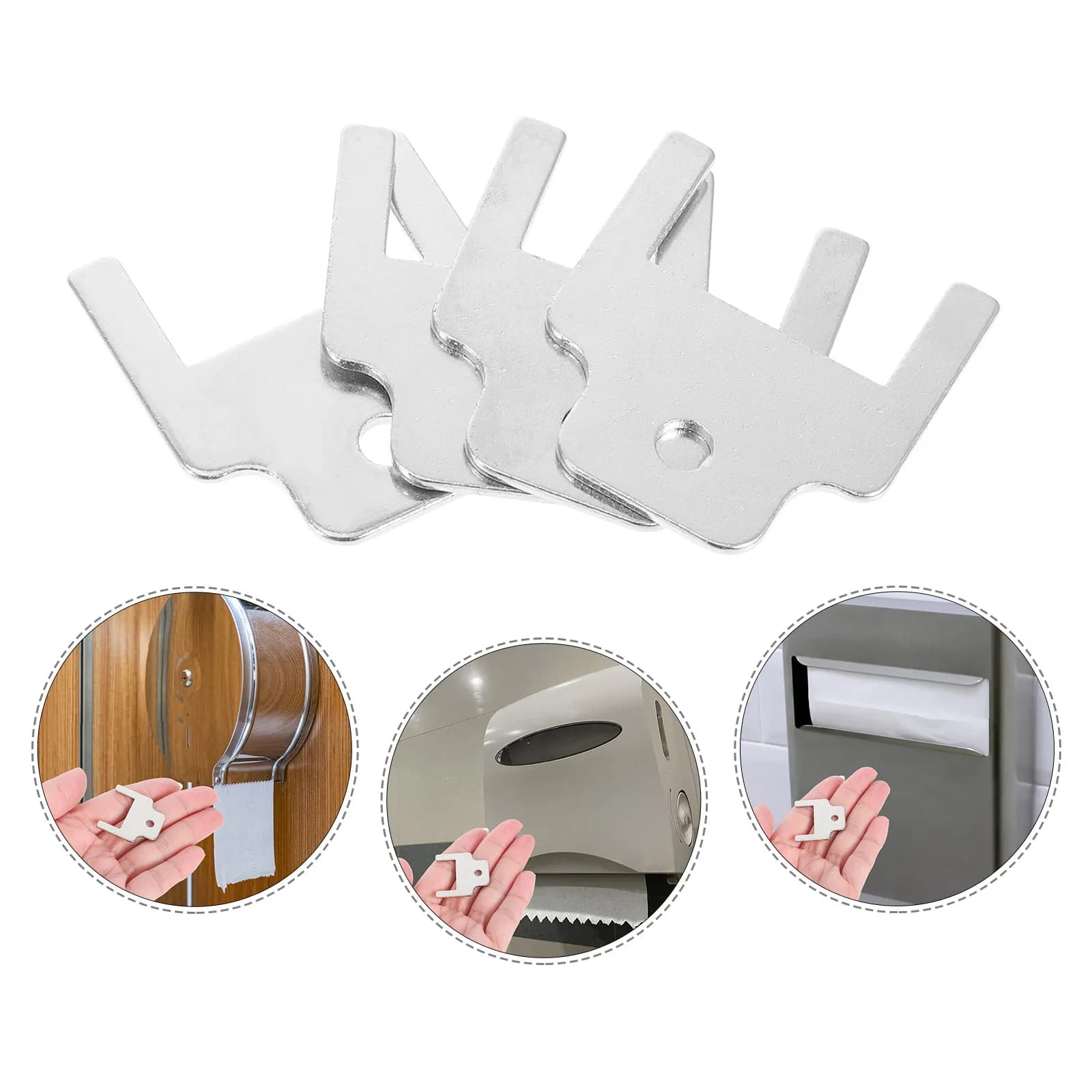Set di 4 Chiavi Metalliche per Dispenser Carta Igienica, Chiave Universale per Aprire Dispenser Asciugamani per Bagni Pubblici, Scuole, Stazioni della Metropolitana