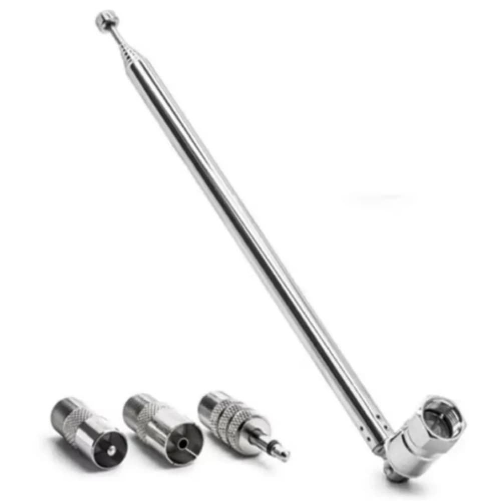 Antenna radio FM Antenna telescopica FM interna 75 Ohm Tipo F Adattatore connettore maschio Radio da tavolo Ricevitore stereo HiFi