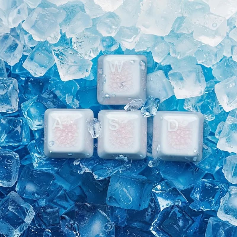 Keycaps WASD Ice Crack Personalizzati in Ceramica, Keycaps MX Personalizzati, Copritasti per Tastiera Meccanica, Accessori e Regali