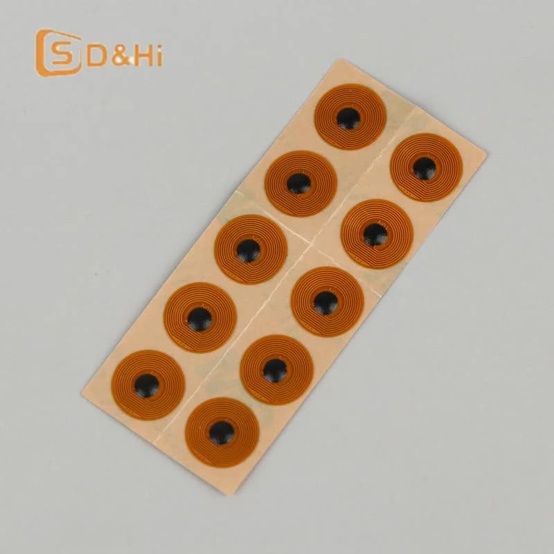5/10 Pezzi Tag RFID NFC FPC da 10MM di Diametro per Alte Temperature, Mini Schede NXP NFC213 13.56MHz Anti-Contraffazione Anti-Metallo, Carte RF Passive