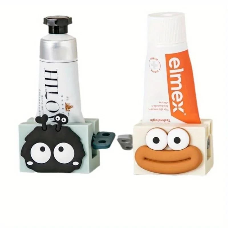 1 Pezzo Dispenser Manuale a Clip per Dentifricio e Detergente Viso, Design Cartone Animato, per Bagno Domestico, con Supporto a Rotazione