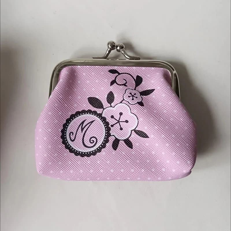 New Cartoon Lady Anime Girl Character Cosplay Pink Bag Wallet Coin Purse Kawaii PU Printing Portable Bag Accessory Ornament Prop