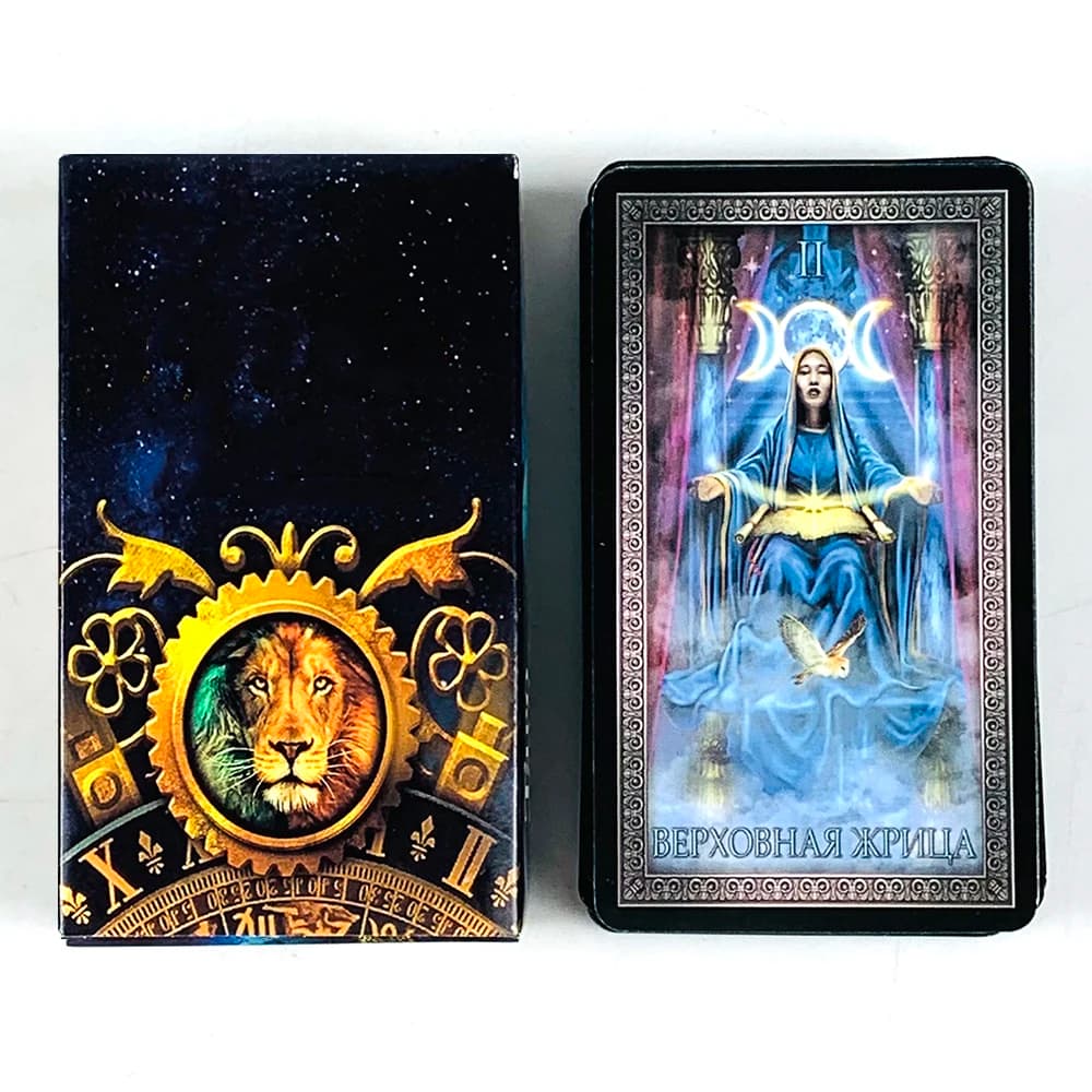 Carte dei tarocchi in versione russa Divinazione Fortune Telling con mazzo di guida cartacea, gioco da tavolo di intrattenimento per riunioni di famiglia