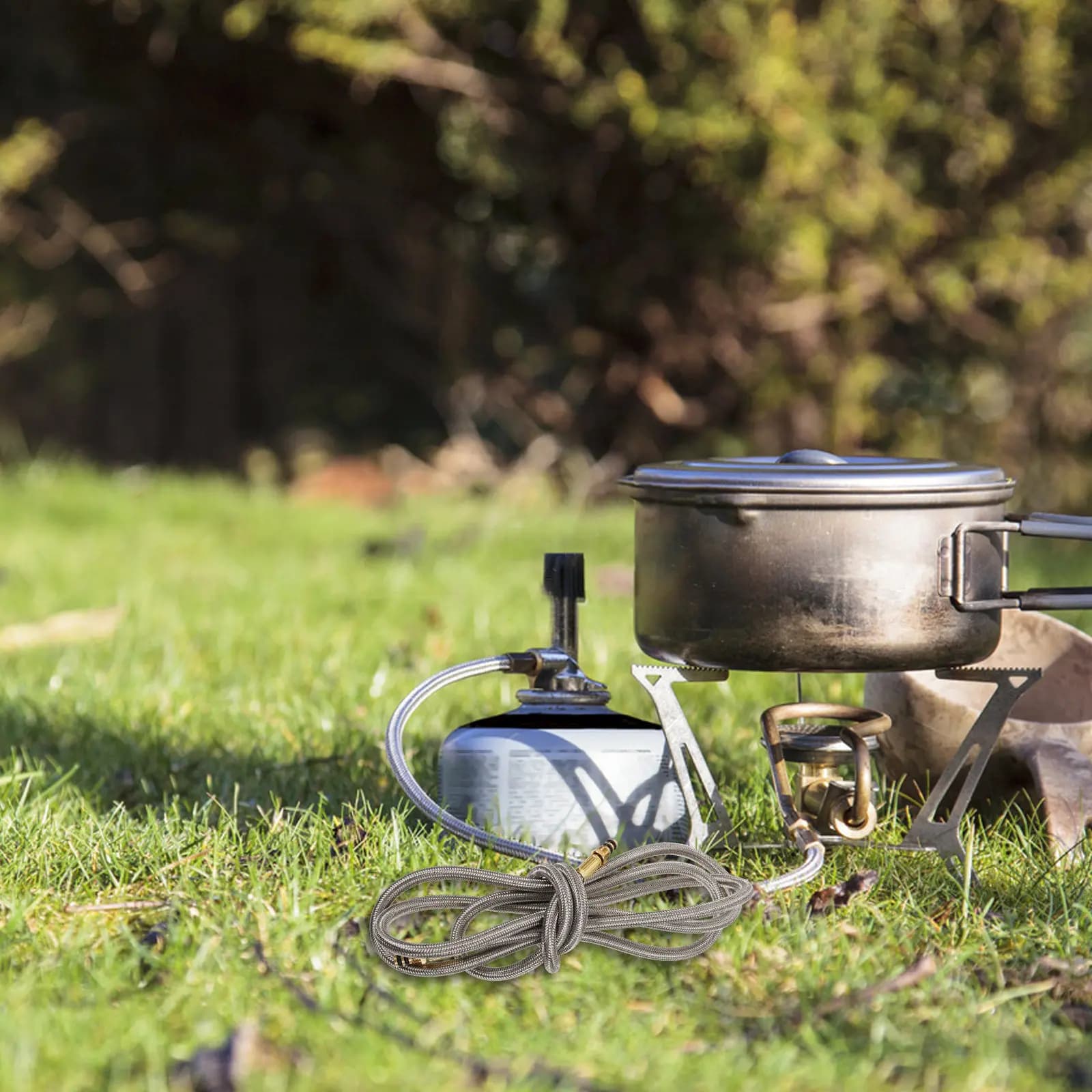Extend pipe for copper gas cylinder, rubber and stainless steel, outdoor gas cylinder hose, leak-resistant, for camping