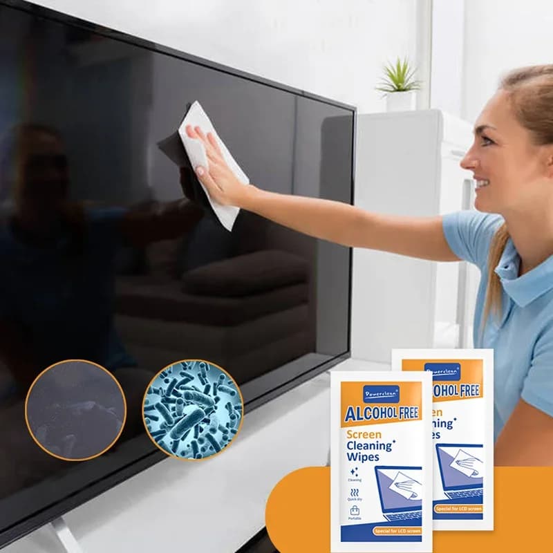 Pack of 40 PC cleaning wipes: dry and wet screen cleaning cloths for cars, phones, tablets, laptops, TV and monitor