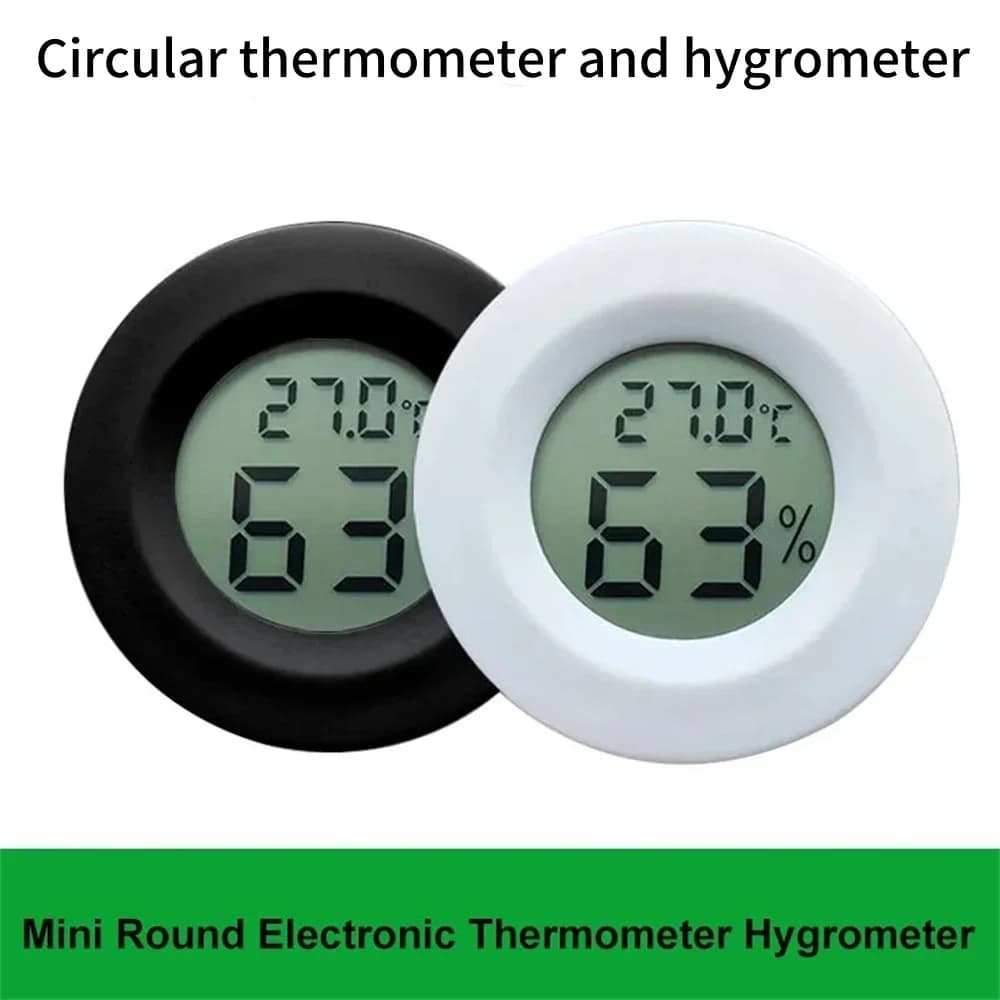 Mini Round Digital Thermometer Hygrometer High Precision Electronic Temperature Humidity Monitor Portable Indoor Measuring Tool