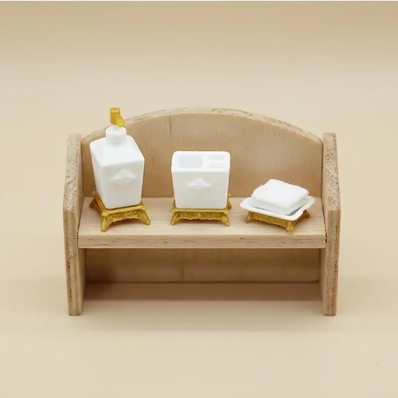 1/3Pcs 1:12 Scale Dollhouse Bathroom Accessory Set Mini Toothbrush Holder Model