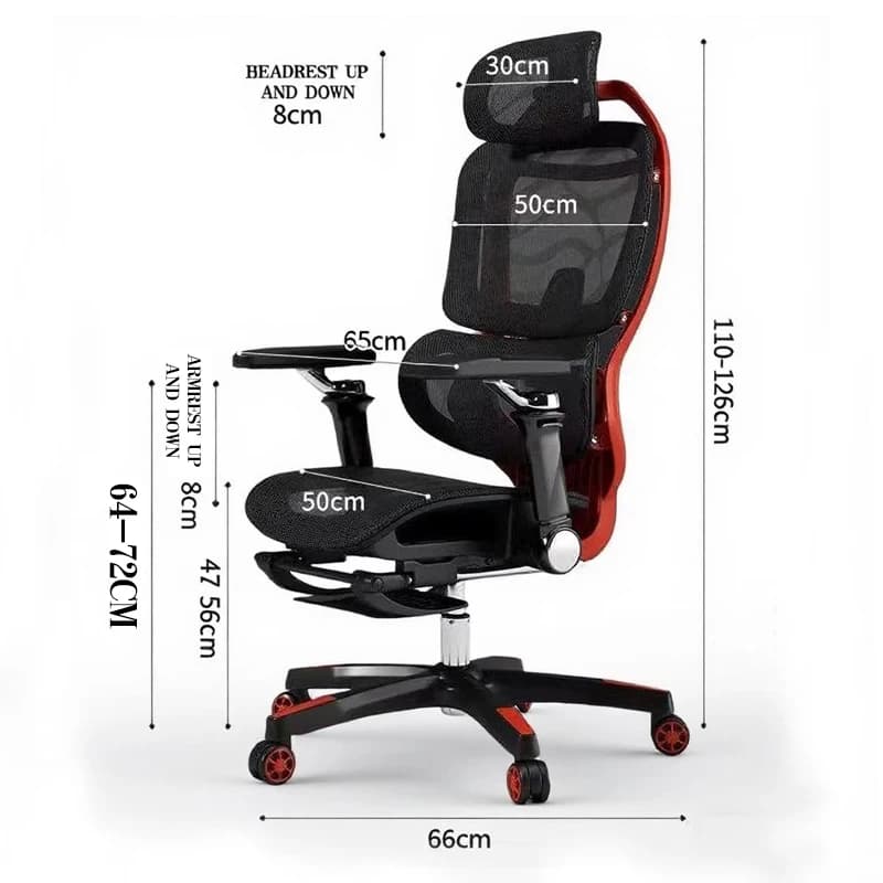 Sedia Ergonomica con Supporto Lombare, Comoda per Lunghe Sedute, per Casa, Gaming, Ufficio, Reclinabile