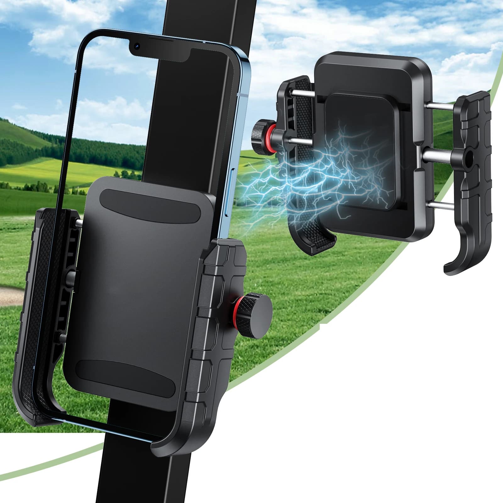 Magnetic Golf Cart Phone Holder N52 Magnet for EZGO, Club Car, Yamaha, Fits iPhone, Fits Samsung, Golf Cart Accessory