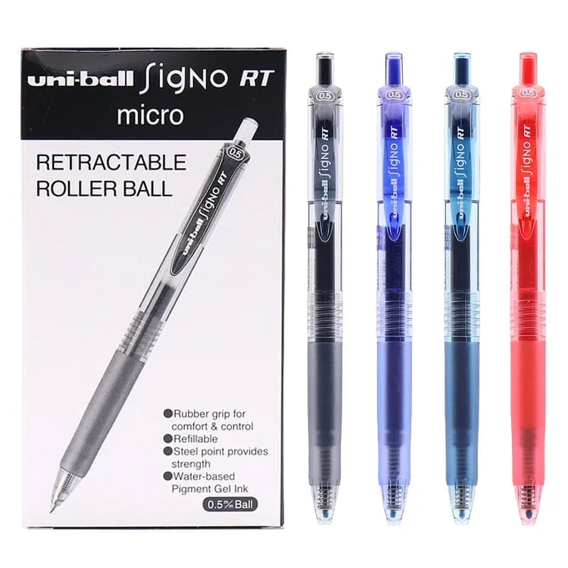 Penna a inchiostro Gel Uni-Ball, UMN-105 penne a sfera retrattili, punta a Micro ago da 0.5mm Super inchiostro scrittura liscia cancelleria giapponese