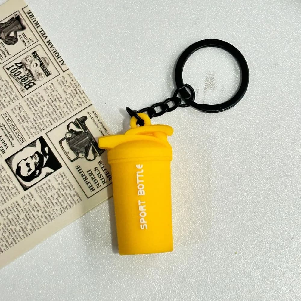 Mini Barbell Plates Key Chain Water Cups Kettlebells Simulation Dumbbells Keyring Bag Charm Creative Fitness Series Pendant