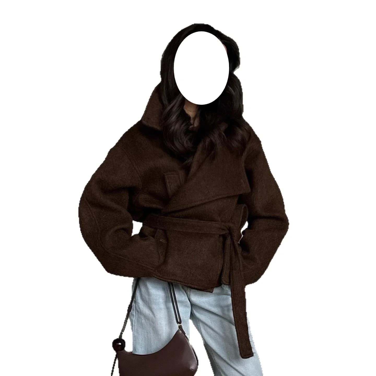 2025 Blazer corto da donna in tweed con risvolto con cintura in vita elegante giacca corta autunno inverno abbigliamento da ufficio
