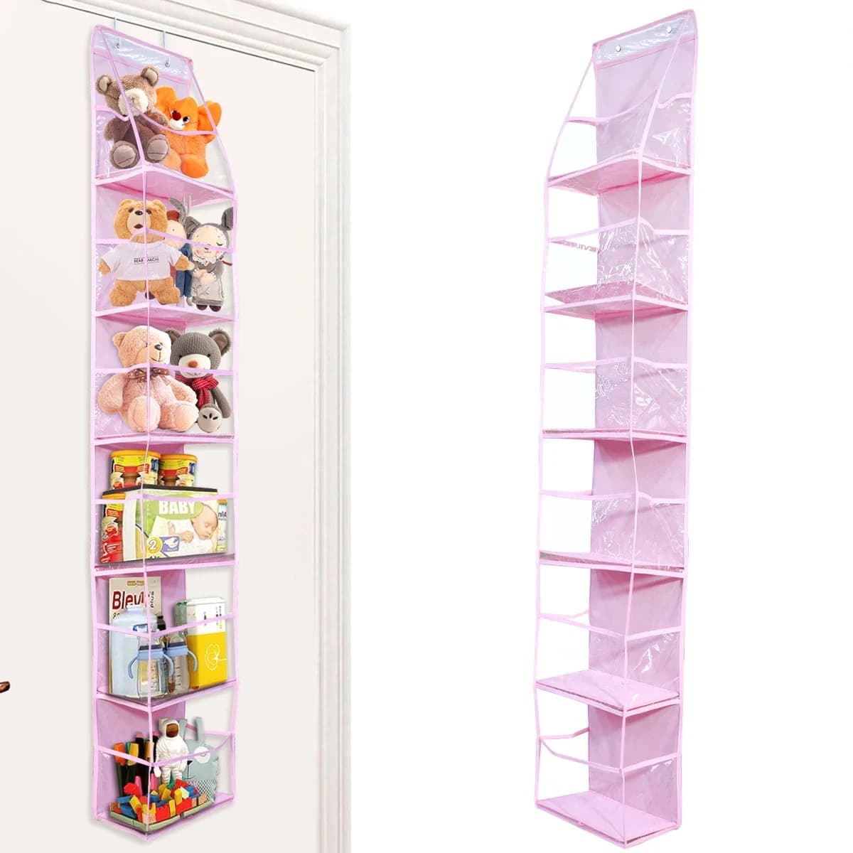 4 Layer Foldable Behind Door Hanging Storage Bag Multi Pocket Snack Toy Clothes Bathroom Closet Space Saving Organizer Pouch