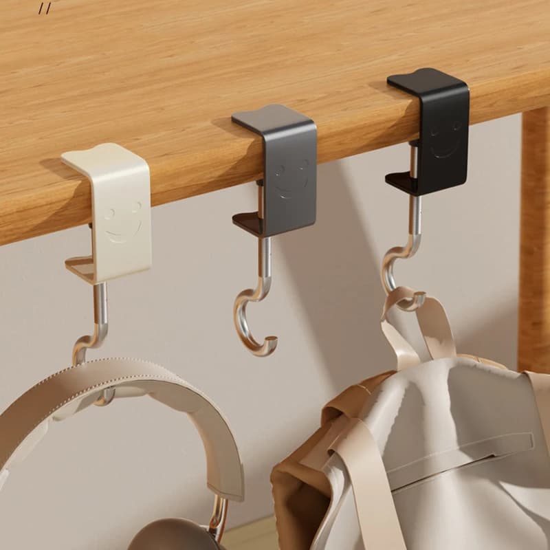 1/4pcs Adjustable Desk Edge Hook Gaming Headset Desk Hanger Backpack Storage Hanging Hook Holder Home School Office Organizer