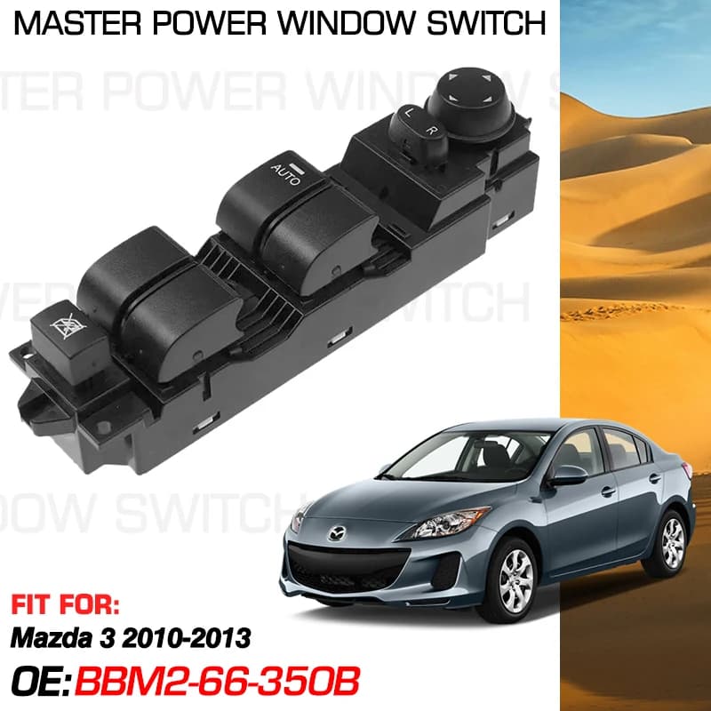 Pulsante di controllo dell'interruttore dell'alzacristallo elettrico principale lato guida anteriore BBM2-66-350B 14 + 12 pin per Mazda 3 2010 2011 2012 2013 BBM266350B