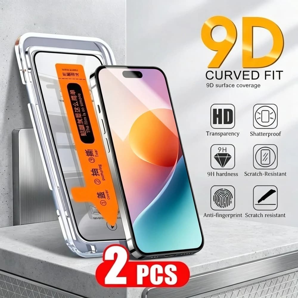 2 Pezzi Pellicola Protettiva HD a Copertura Totale per iPhone 17 16 15 Pro Max Air 17e 16e 13 12 11 Pro 15 14 Plus, Installazione Senza Polvere
