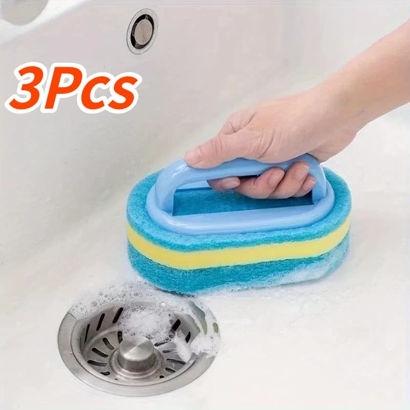 Sponge cleaning brush with handle Cleaning brush tiles for bathtub Cleaning brush for bathroom cleaning kitchen Cleaning products