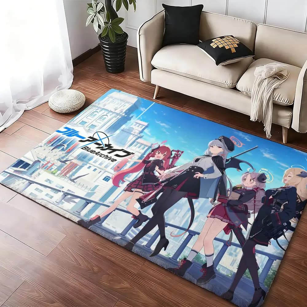 Mat Anime B-Blue Archive Tsukatsuki Rio, soft and often, in flannel, non-slip, for living room, bedroom, kitchen, decorative carpets