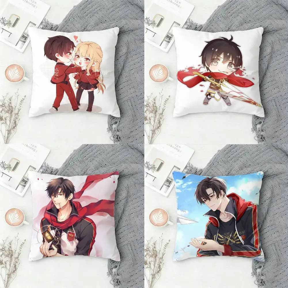 T-The King's Avatar anime Fodera per cuscino quadrata stampata su entrambi i lati, fodera decorativa per cuscino per divano, camera da letto, comodino