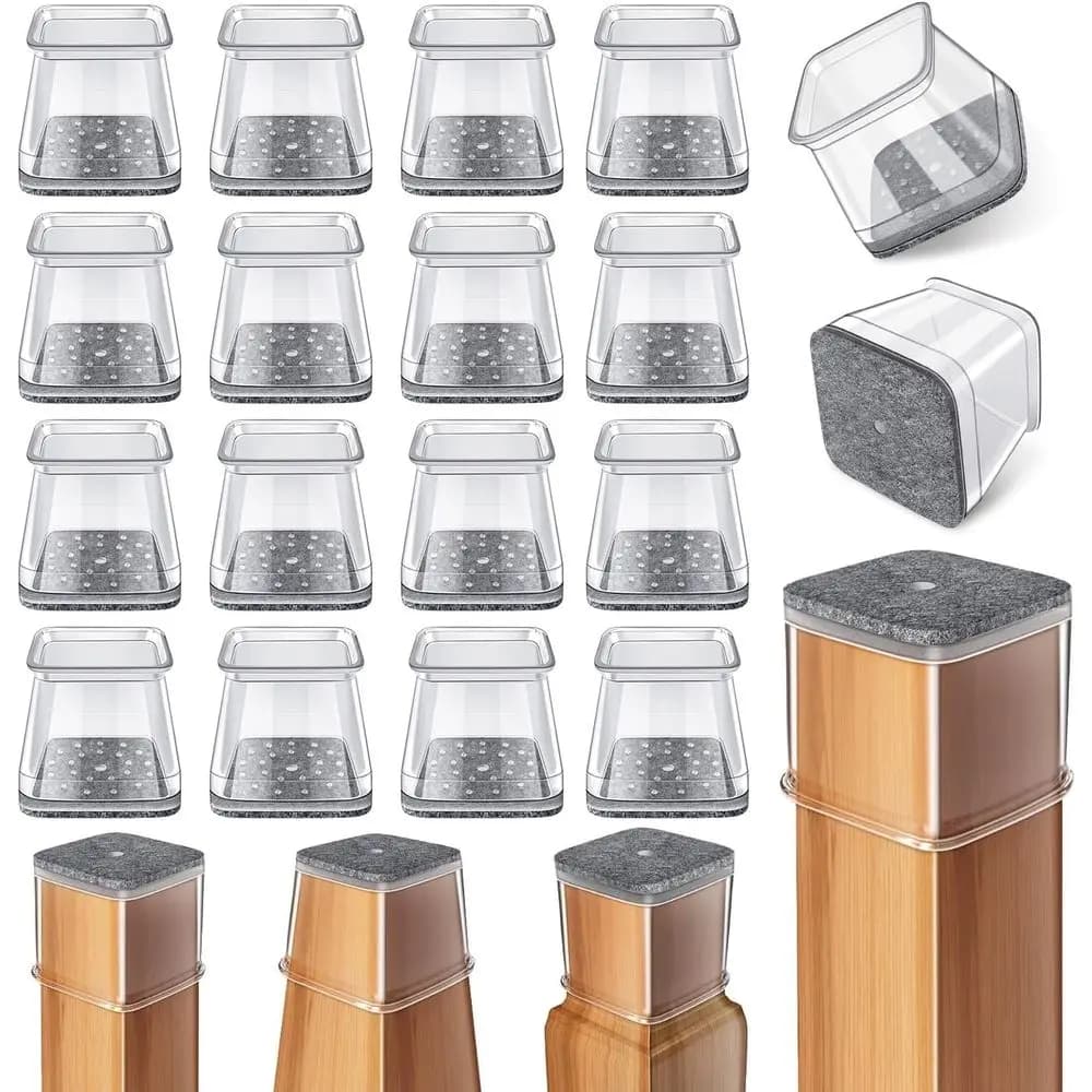 Protezioni per gambe di mobili da 24 pezzi, cuscinetti in silicone per pavimenti in legno duro, gambe con diametro da 1-1/16 a 1-5/8