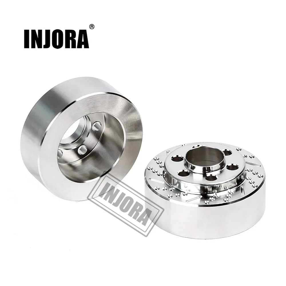 INJORA 2PCS/4PCS Brass Brakes Silver Anodized for 1.9 2.2 inch Wheel TRX4 TRX6 Axial SCX10 90046 AXI03007
