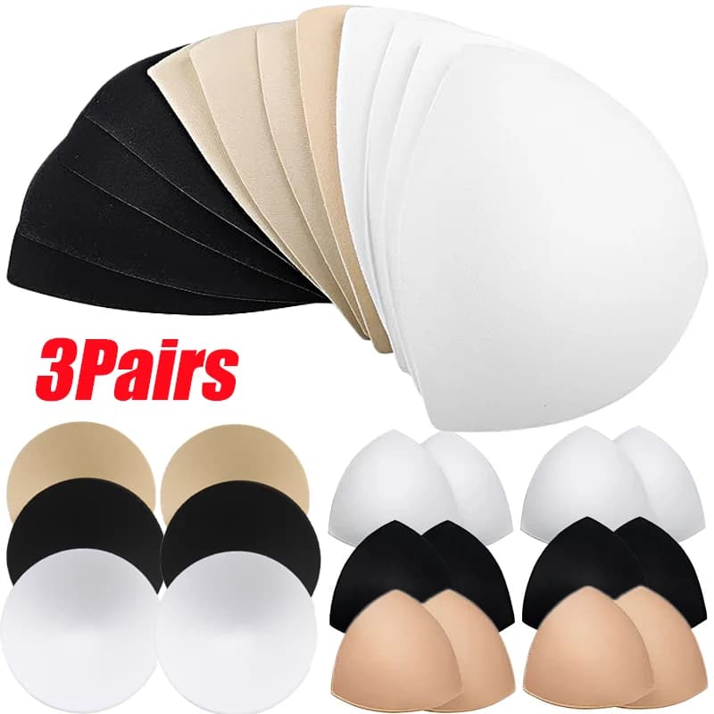 Cuscinetti per reggiseno Spugna morbida per donna Reggiseno a triangolo rotondo Reggiseno sportivo Cuscinetti per bikini Reggiseno yoga Costume da bagno Bralettes Inserti per reggiseno allattamento