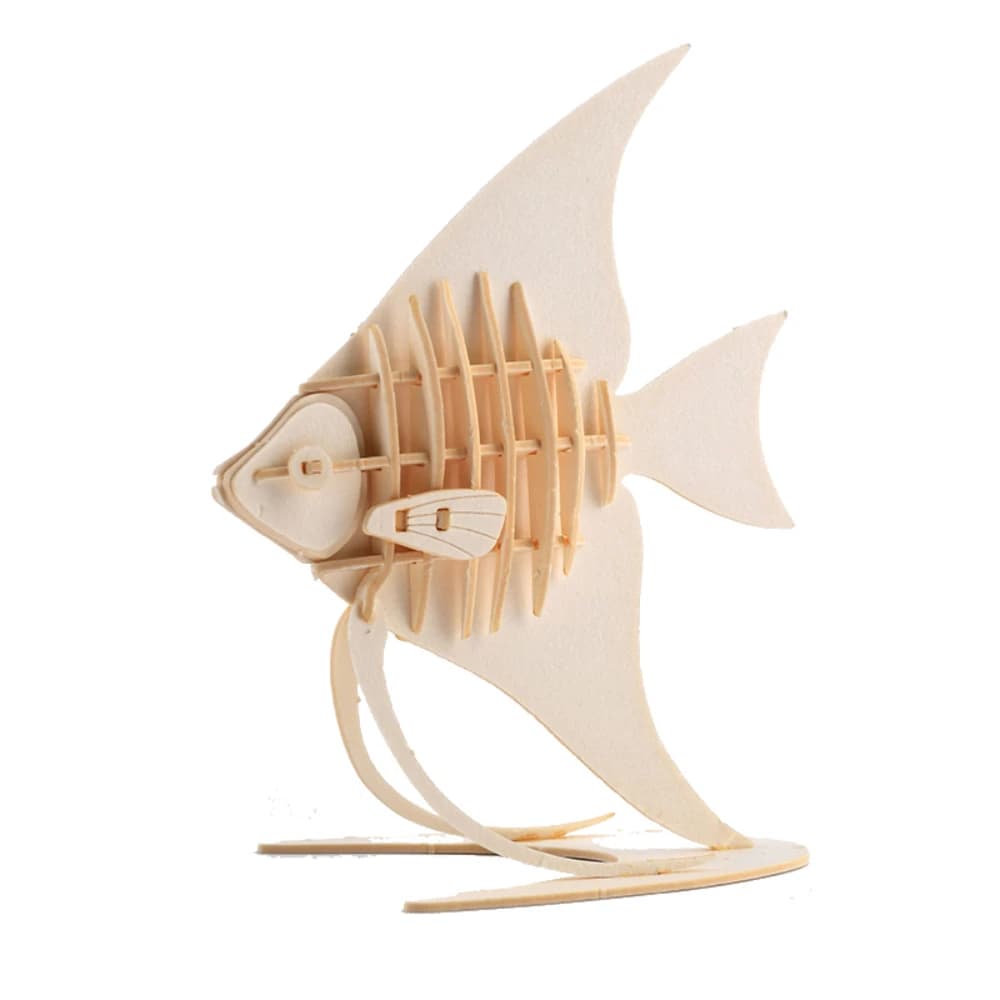 Fai da te pesce carta modello artigianale giocattoli assemblaggio buliding Block costruttore legno colore cane gufo coniglio giraffa regalo 3D puzzle animali