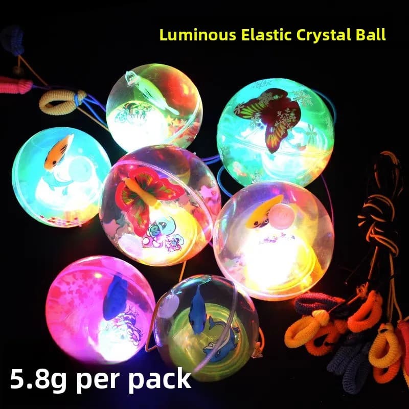 Large Size Luminous Crystal Ball With Corda, Magic Toy Kids Flashing, Creative Bouncy Ball, Original Gift