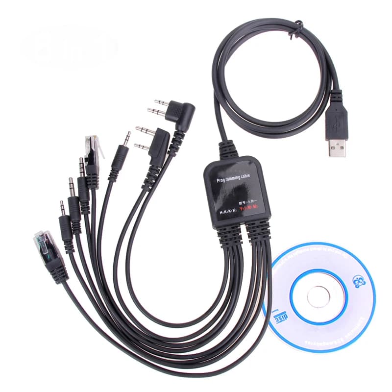 Cavo di programmazione USB 8 in 1 per Baofeng UV-5R Motorola Kenwood PUXING Yaesu Icom Wouxun Hyt TYT QYT multiple radio autoradio