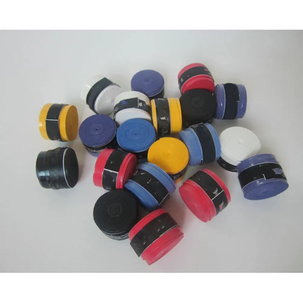 60 Pezzi Overgrip per Racchette da Badminton, Tennis e Squash, Antiscivolo, Assorbente, Impugnatura in PU Sintetico, 110cm x 25cm, Spessore 1mm, Mix