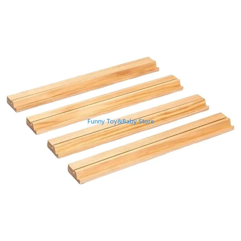 Confezione da 4 portapiastrelle Mahjong in legno naturale con spingitore per gameplay fluido e gioco per C90B