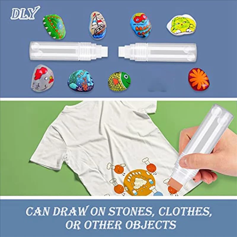 AB66-50 Pack Refillable Acrylic Paint Markers 15Mm Empty Acrylic Markers Clear White Paint Marker Pens For Rock Painting Wood
