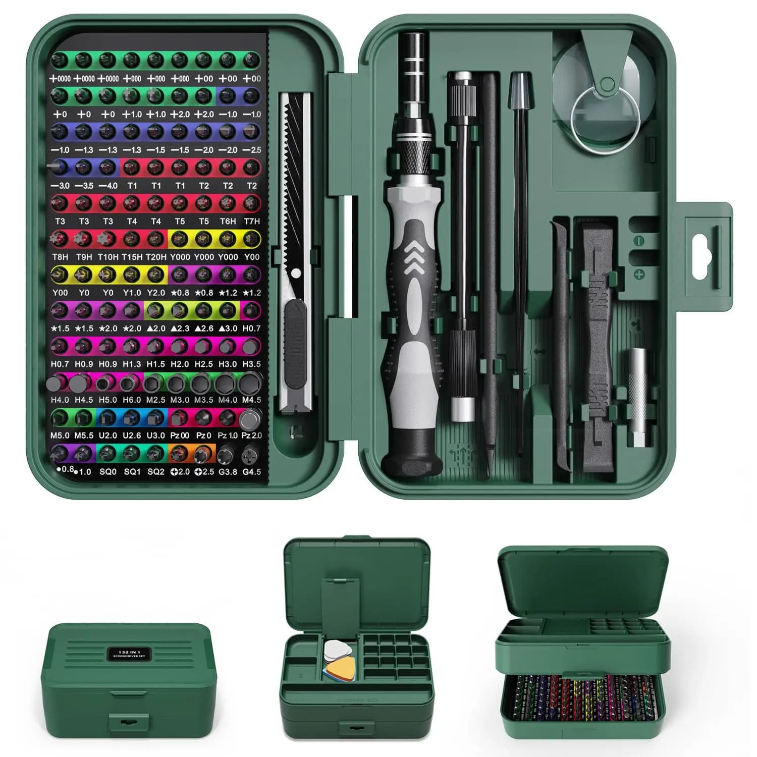 Precision Screwdriver Set 132 in 1 Magnetic Screwdriver Head Phillips Torx with Storage Box 152 Bit Small Hand Repair Tool Kit