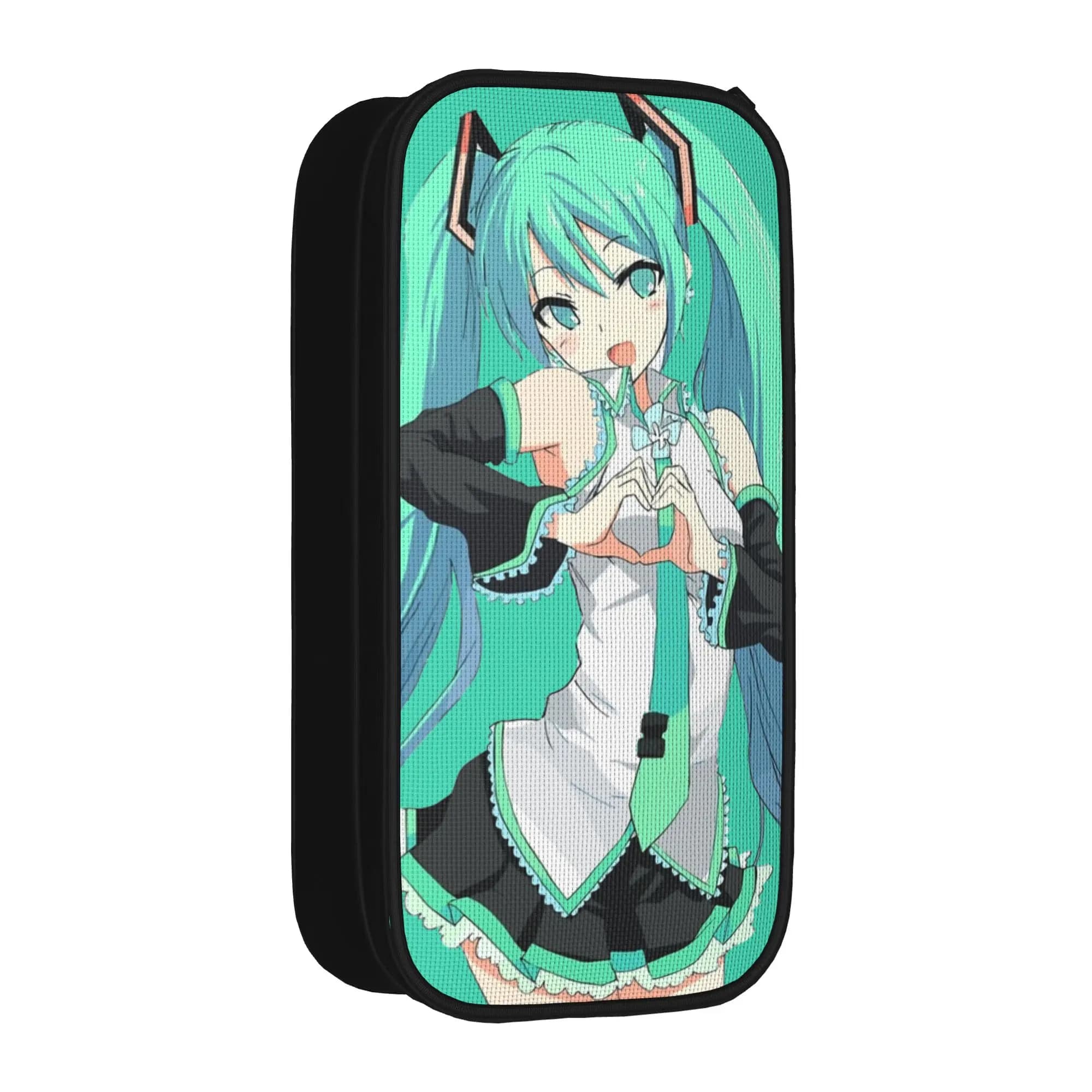 Cute Hatsune Miku Anime Pencil Case Manga Pencilcases for Student Large Storage Bags School Supplies Cosmetic Stationery
