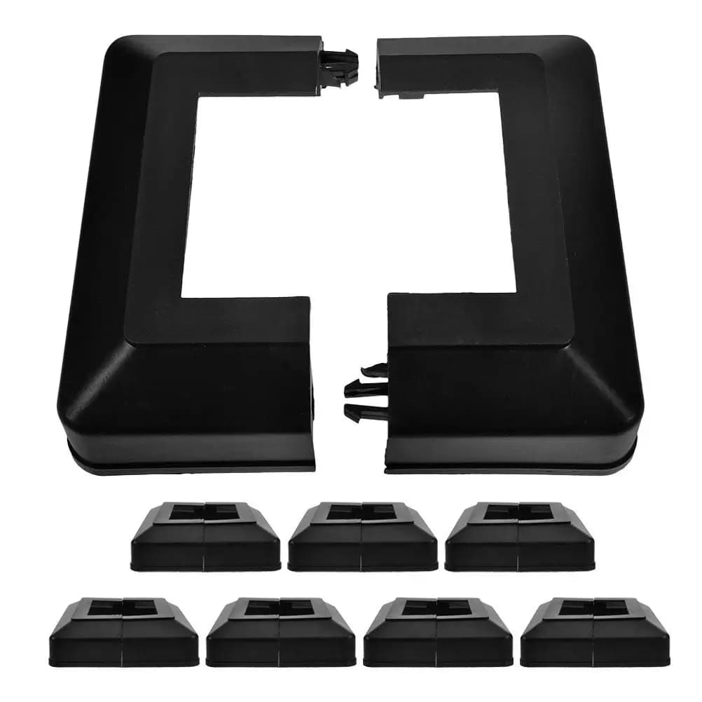 Set di 8 Copriscatole Decorativi Quadrati per Pali di Recinzione e Ringhiere, Base Decorativa in Plastica per Pali