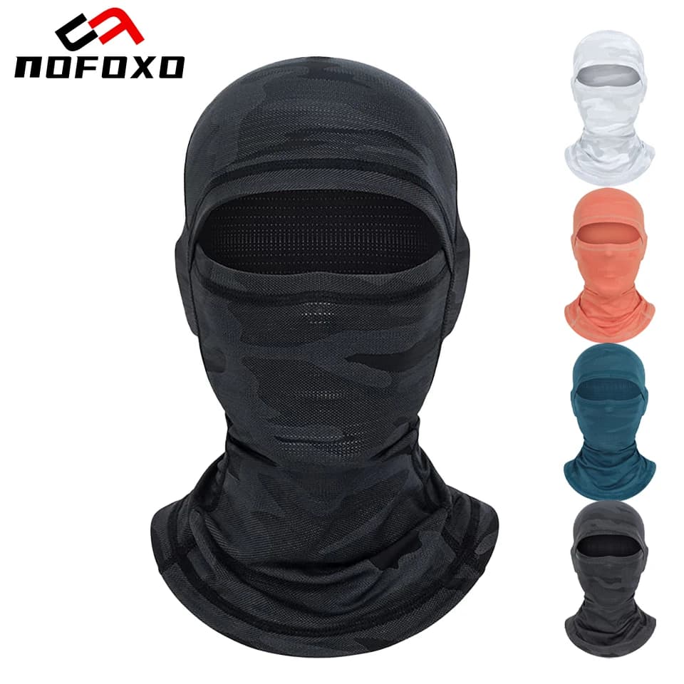 NOFOXO Maschera Estiva Traspirante in Seta Ghiacciata, Leggera Protezione Solare, Maschera Sportiva per Ciclismo, Sciarpa per Bicicletta, Fodera per Casco da Moto, Copricollo