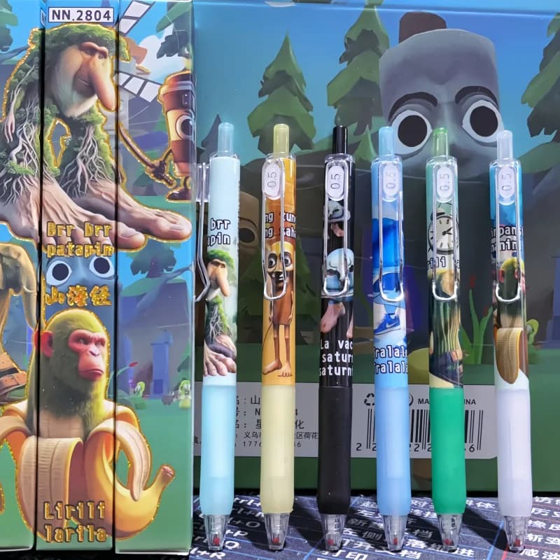 Tung Penna gel Sahur Fare clic sulla penna Regalo per studenti Cancelleria La penna gel creativa è liscia e facile da scrivere senza inchiostro Jam Pen