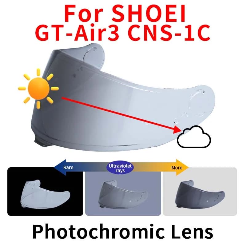 Nuovo GT Air 3 Visiera Fotocromatica Scudo per SHOEI CNS-1C CNS 1C GT-Air3 GT Air3 gt air 3 Casco Moto Lente Mirino In Vetro