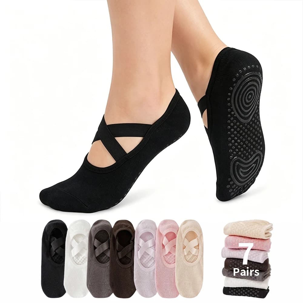 Professional Women Yoga Sock Silicone Anti-slip Ballet Pilates Socks Women Backless Breathable Bandage Yoga Sport Sock