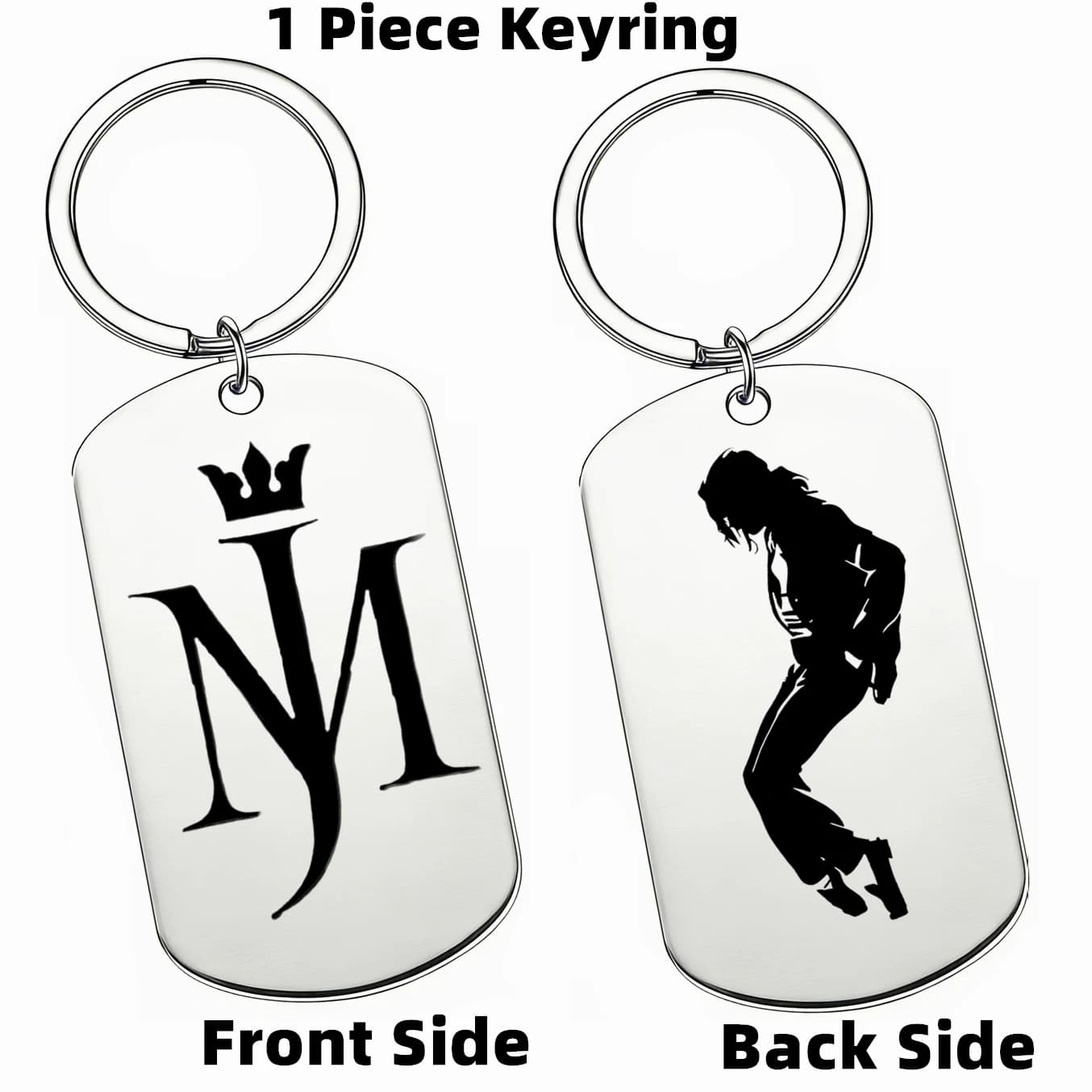 1pc Unique MJ Music Keyring Laser Engraved Moonwalk Fan Keychain for Music Lovers King of Pop Fans Key Ring Pendent Gifts