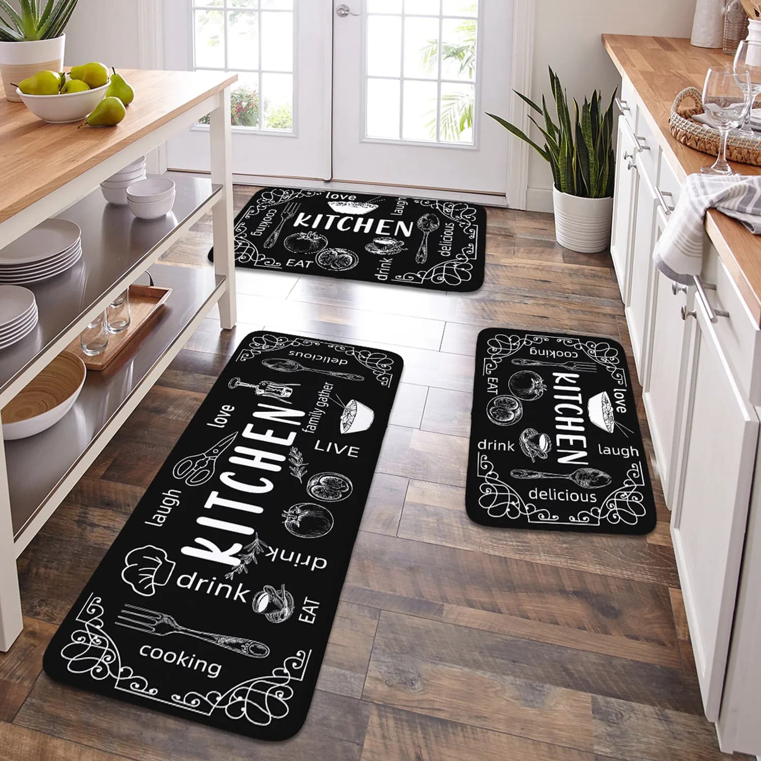 Tappeto da cucina lavabile, antiscivolo, assorbente, tappetino per pavimento del bagno, tappetino assorbente per porta della cucina, decorazione per la stanza