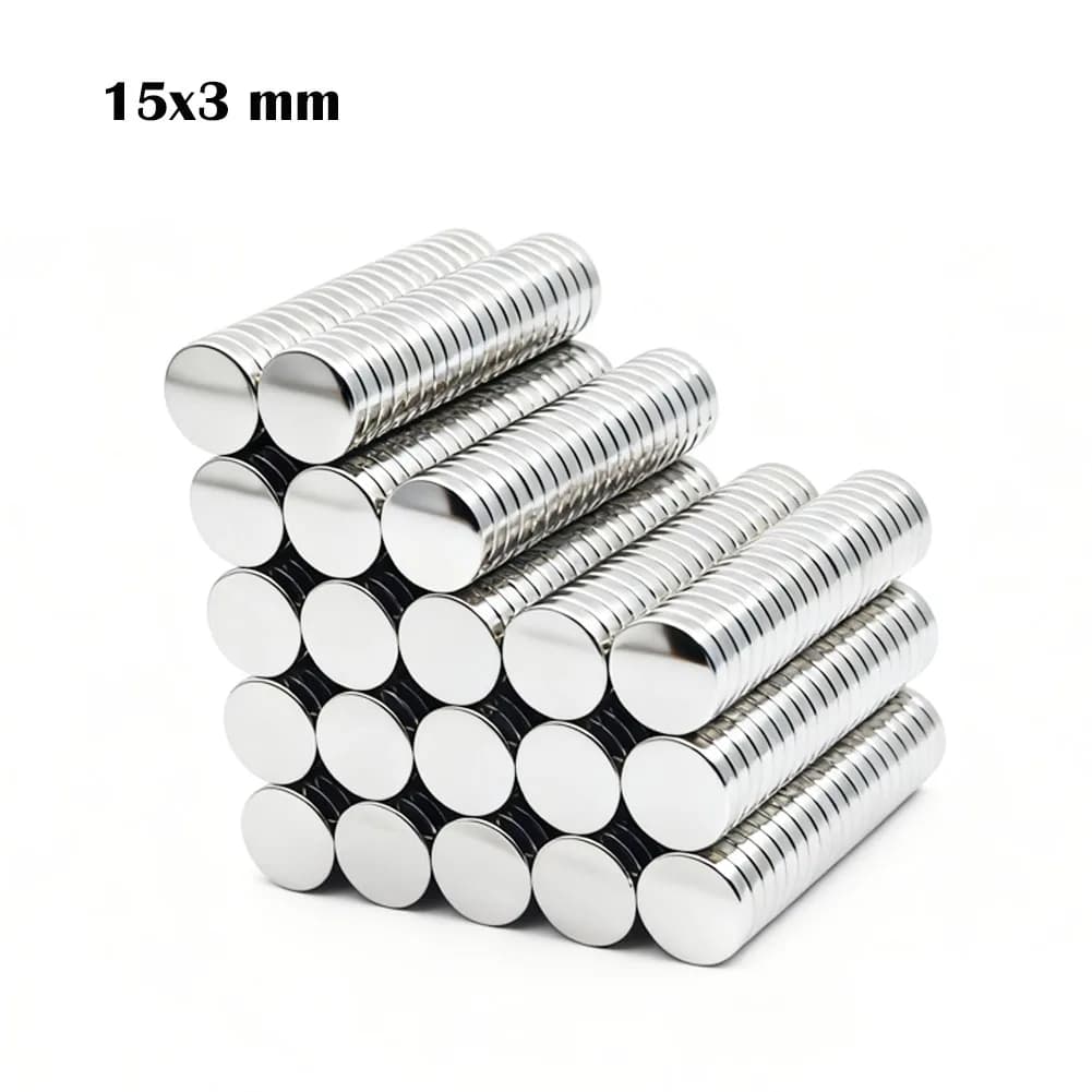 10-200 pezzi magneti al neodimio super resistenti 15x3 mm magneti a disco rotondo magnete da frigorifero magneti NdFeB a disco tondo per ufficio fai da te