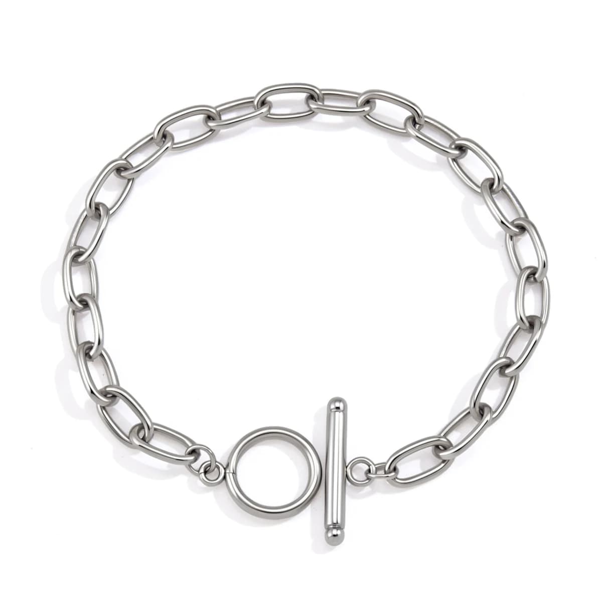 Yori Waterproof High Quality Stainless Steel Oval Chain Bracelet Men Women 18K PVD Plated Toggle-Clasps Statement Jewelry