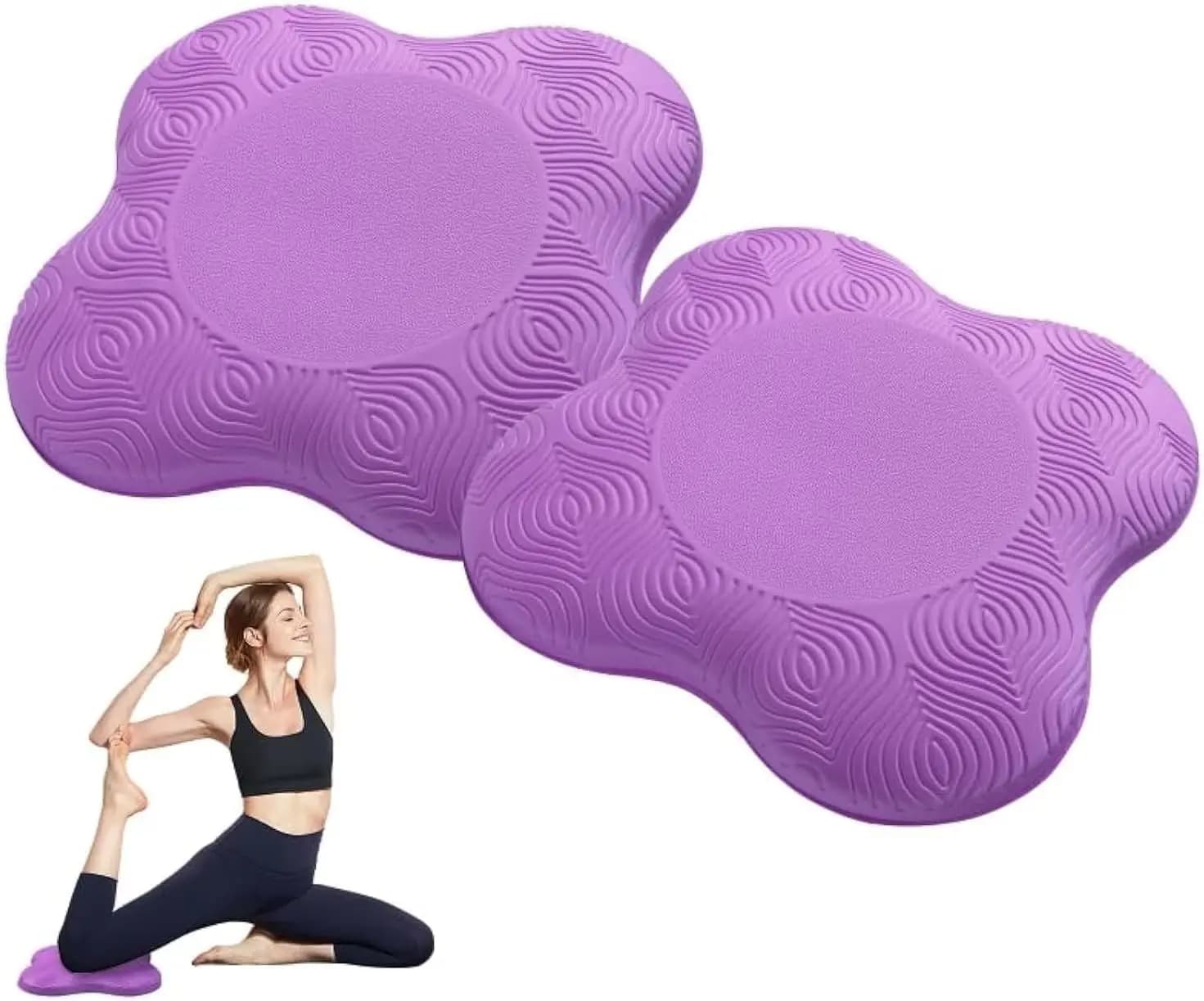 Tappetini Extra Spessi per Yoga, Protezioni per Ginocchia, Gomiti, Polsi e Mani - Cuscino in Schiuma per Pilates, Supporto per Donne e Uomini, Confezione da 2