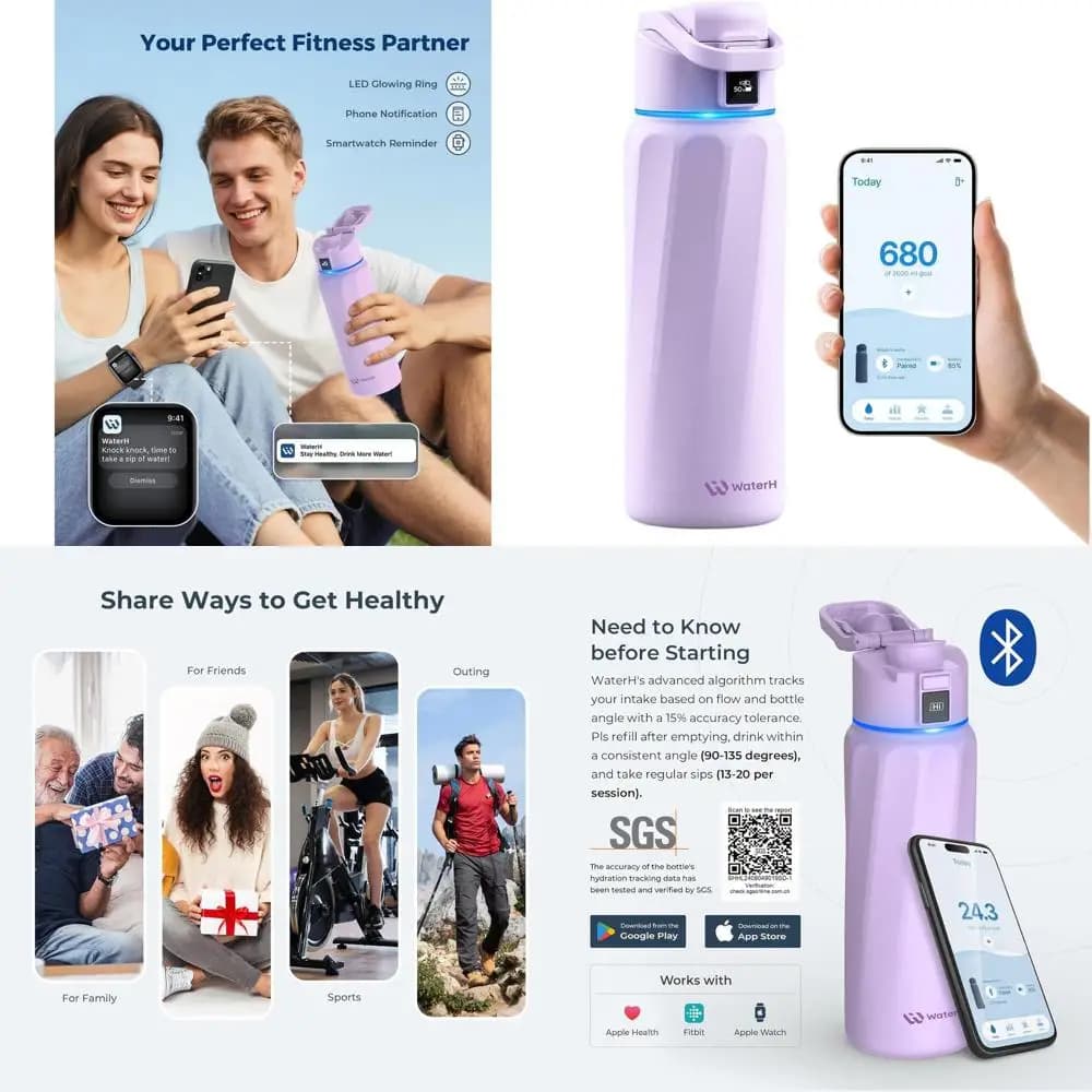 Bottiglia d'acqua in acciaio inossidabile con isolamento sottovuoto a doppia parete, bocca larga 32 once, senza BPA, ideale per fitness, lavoro e scuola, Perfe