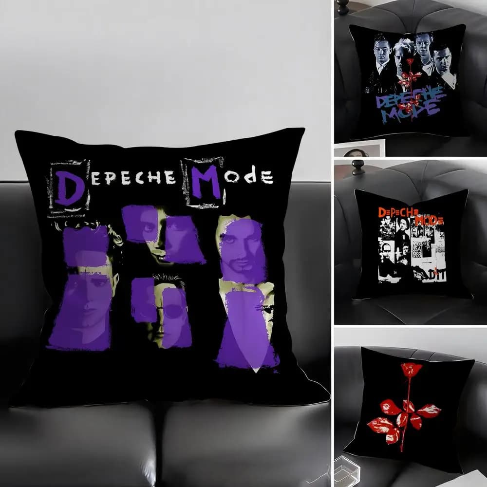 D-DEPECHE M-MODE Fodera per cuscino in tessuto ultra morbido e delicato sulla pelle, comfort come una nuvola e cerniera nascosta