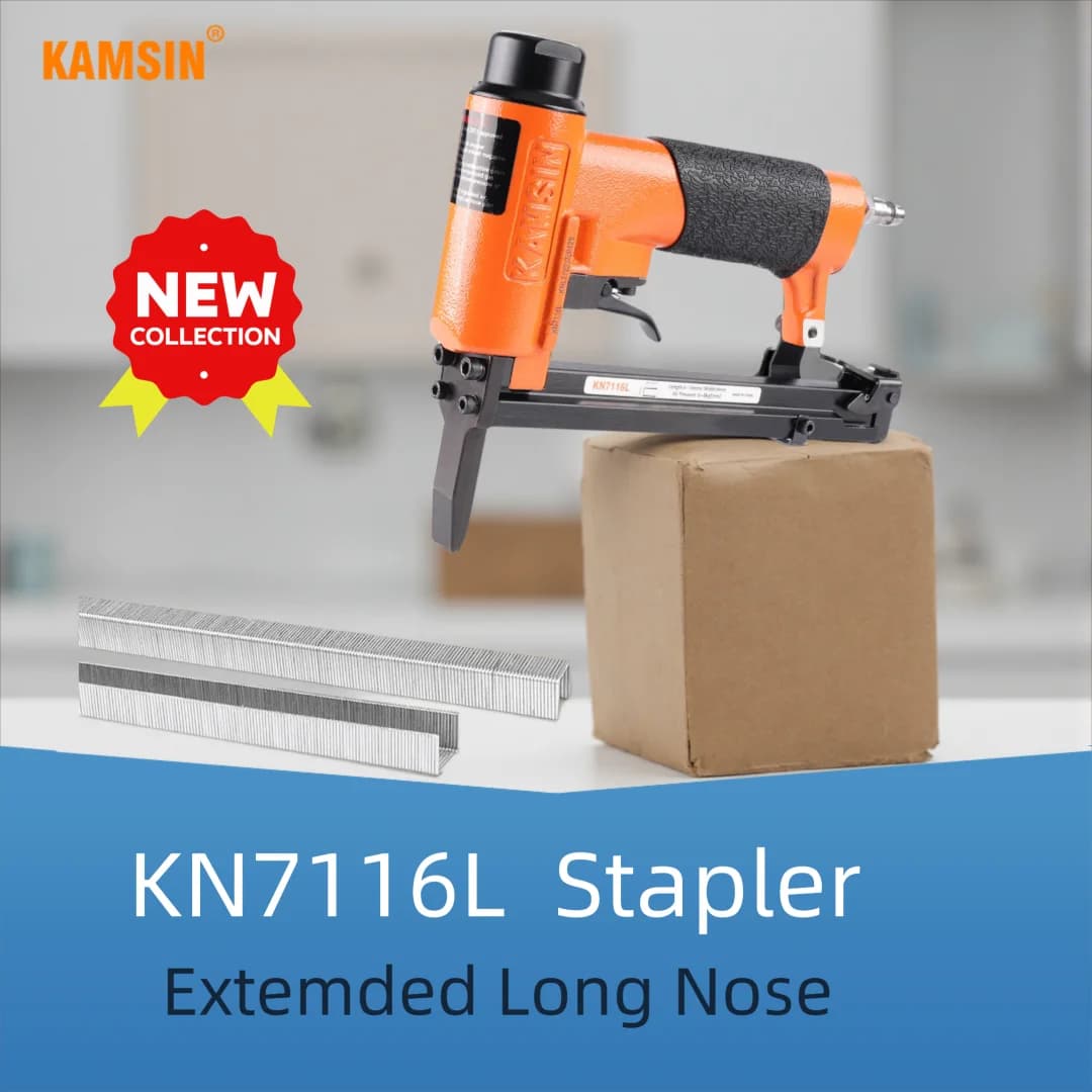 Graffettatrice Pneumatica KN7116L a Punta Lunga per Filo Sottile, Calibro 22, per Produzione di Mobili, Serie 71 80, Graffettatrice per Tappezzeria 1/2\" 3/8\"
