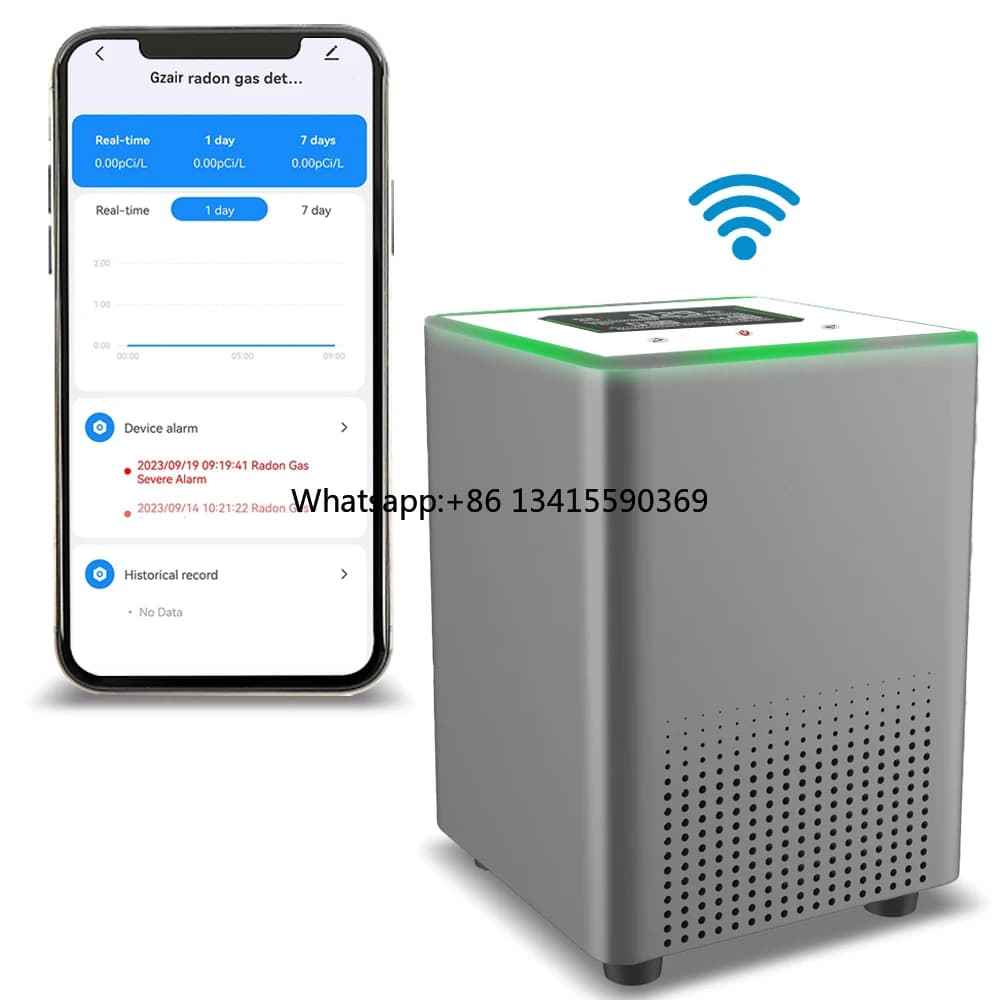 Rilevatore radon intelligente ad alta precisione con sensore a camera agli ioni di impulsi - WIFI con app TUYA/Smartlife per casa e laboratorio