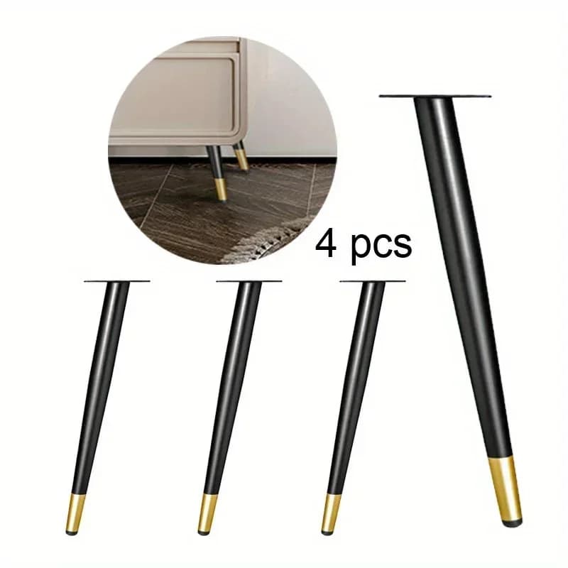 4 pezzi Accessori per gambe per mobili Gambe per mobili Gambe per mobili in metallo Sostituzione Soggiorno Camera da letto Tavolo Armadietto Piedini per supporto TV